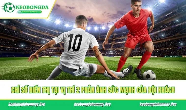 Chỉ số hiển thị tại vị trí 2 phản ánh sức mạnh của đội khách