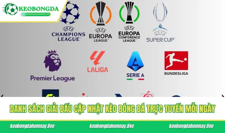 Danh sách giải đấu cập nhật kèo bóng đá trực tuyến mỗi ngày