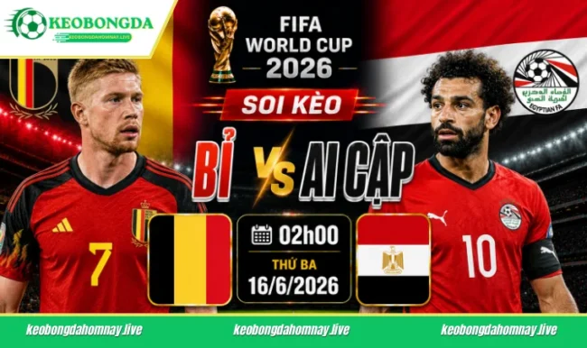 Soi kèo World Cup Bỉ vs Ai Cập, 02h00 ngày 16/6/2026