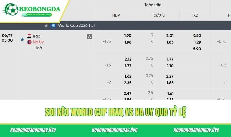 Soi kèo World Cup Iraq vs Na Uy qua tỷ lệ