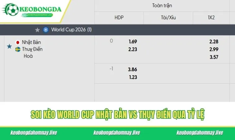 Soi kèo World Cup Nhật Bản vs Thụy Điển qua tỷ lệ