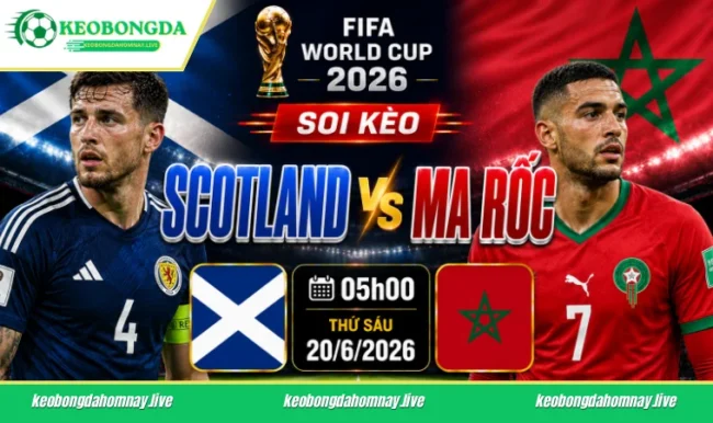 Soi kèo World Cup Scotland vs Ma Rốc, 05h00 ngày 20/6/2026